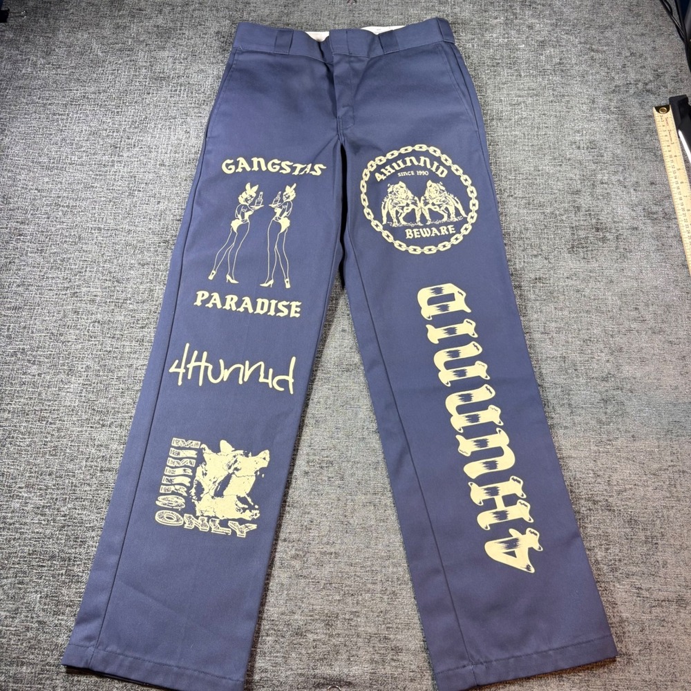 YG 4Hunnid Pants Mens 30x32 Navy Blue Gangstas Paradise 874 Original Fit Dickies